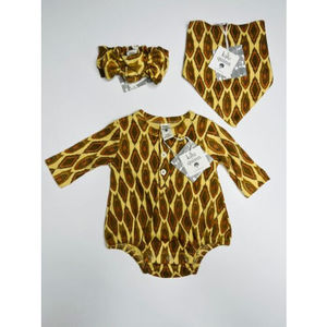 Kate Quinn Long Sleeve Henley Bubble Bib Bow Headband Painted Argyle 0-3 M New